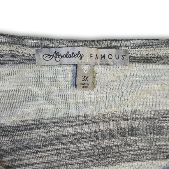 Absolutely Famous gray/white striped long sleeve - Picture 2 of 2